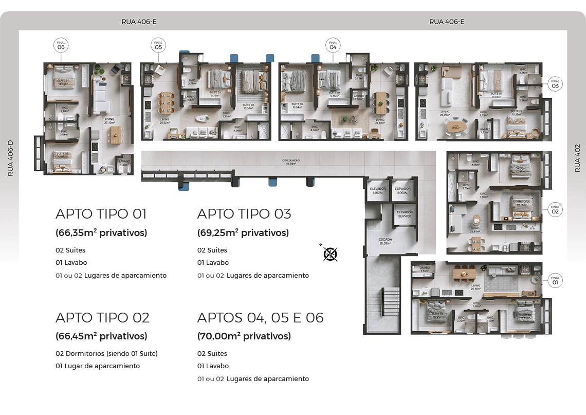 Planos de tipo de apartamento